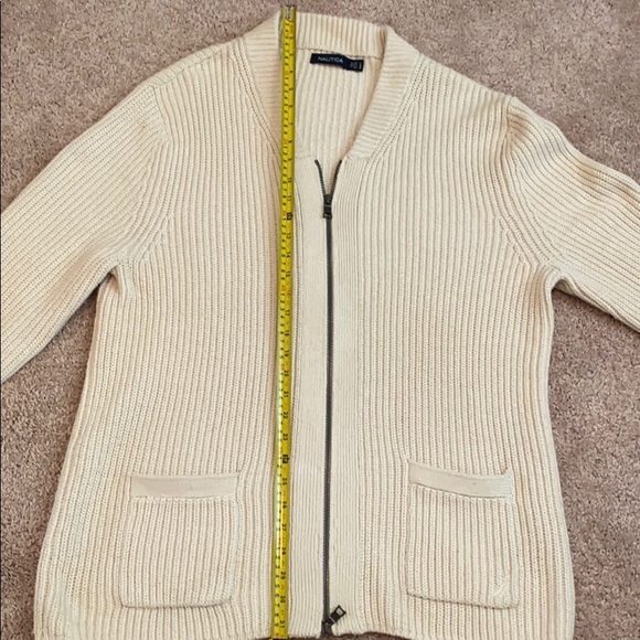 Nautica zip up sweater off white in color - Picture 6 of 6